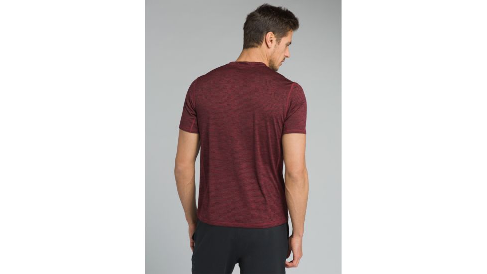 prAna Hardesty Short Sleeve T-Shirt - Mens, Black Cherry Stripe, Medium, M11170402-BCST-M