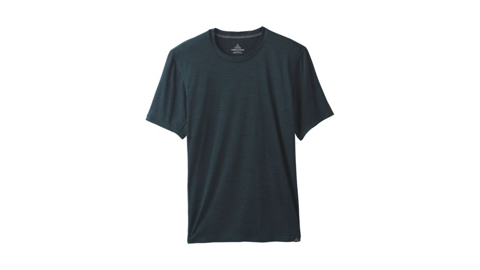 prAna Hardesty Short Sleeve T-Shirt - Mens, Highland Green Stripe, Large, M11170402-HGST-L