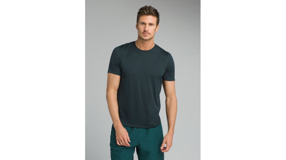 prAna Hardesty Short Sleeve T-Shirt - Men's, Highland Green Stripe, Large, M11170402-HGST-L
