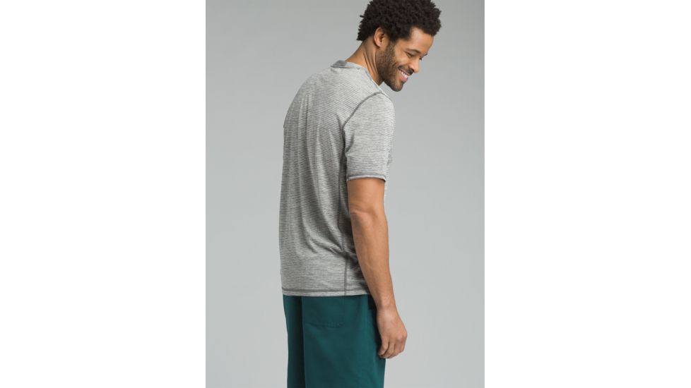 prAna Hardesty Short Sleeve T-Shirt - Mens, Titanium Grey Stripe, Medium, M11170402-TIGS-M