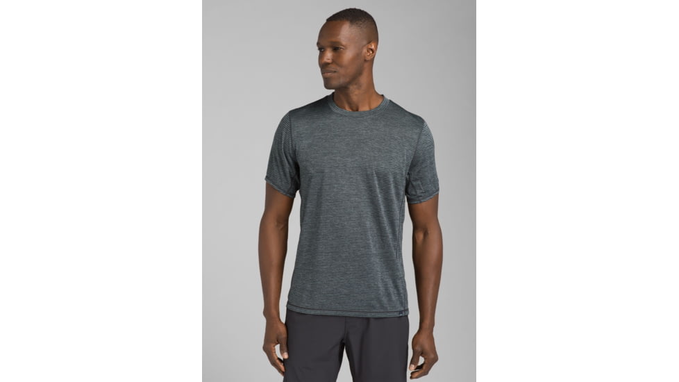 prAna Hardesty T-Shirt - Mens, Grey Blue Stripe, Medium, M11170402-GBST-M