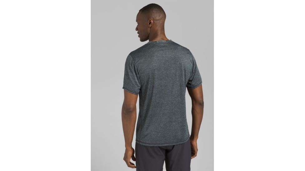 prAna Hardesty T-Shirt - Mens, Grey Blue Stripe, Medium, M11170402-GBST-M