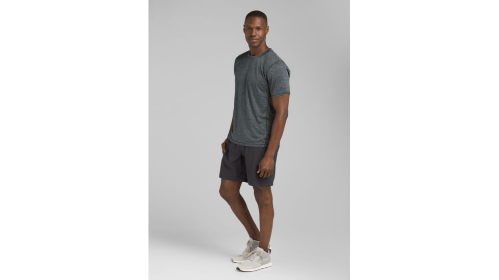 prAna Hardesty T-Shirt - Mens, Grey Blue Stripe, Medium, M11170402-GBST-M