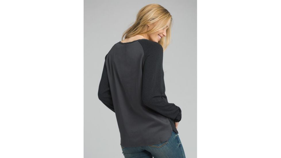 prAna Hensley Long Sleeve T-Shirt - Womens, Charcoal, XSmall, W23180532-CHR-XS