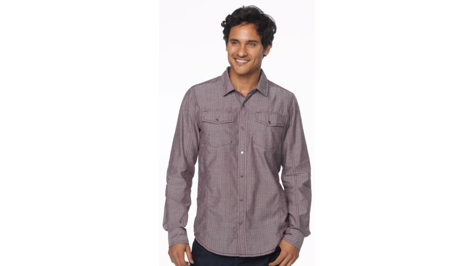 prAna Hollis Slim Shirt - Men's-Dark Mahogany-X-Large
