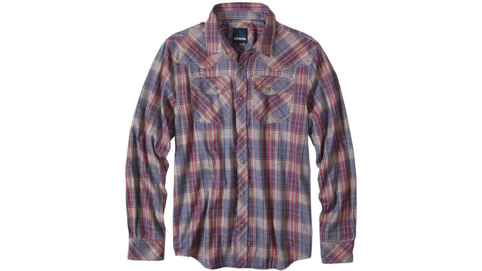 prAna Holstad Long Sleeve Shirt - Men's-Vintage Cobalt-Small