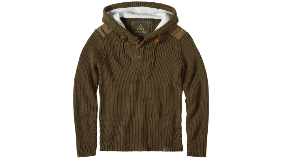 prAna Hooded Henley Sweater - Men's -Cargo Green-Small
