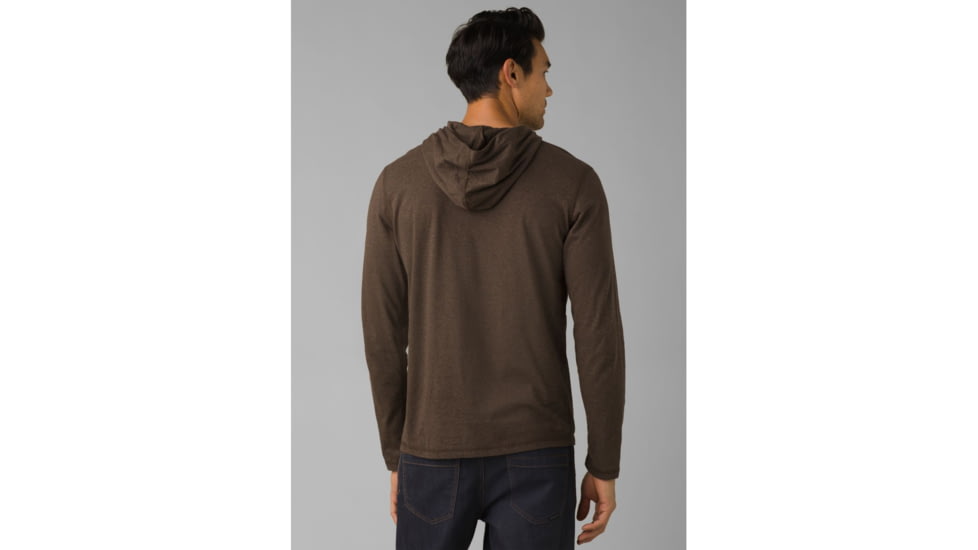 prAna Hooded T-Shirt, Black Olive Heather, Small, 1965541-300-ST-S