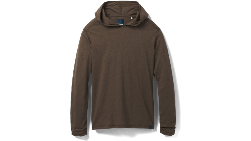 prAna Hooded T-Shirt, Black Olive Heather, Small, 1965541-300-ST-S
