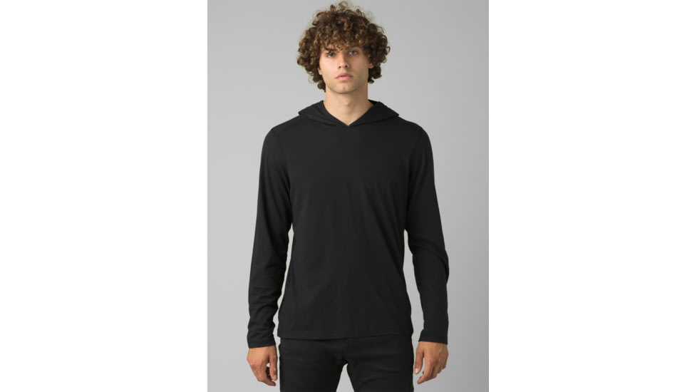 prAna Hooded T-Shirt, Black, Large, 1965541-002-ST-L