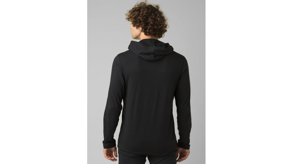 prAna Hooded T-Shirt, Black, Large, 1965541-002-ST-L