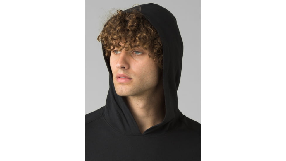 prAna Hooded T-Shirt, Black, Large, 1965541-002-ST-L