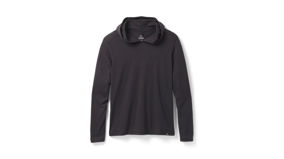 prAna Hooded T-Shirt, Black, Large, 1965541-002-ST-L