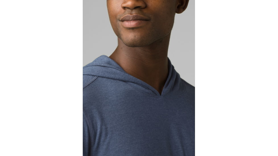 prAna Hooded T-Shirt, Charcoal Heather, Small, 1965541-003-ST-S