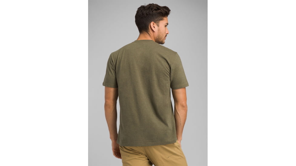 prAna Icon Short Sleeve T-Shirt, Cargo Green Heather, XLarge, M11191468 -319-XL