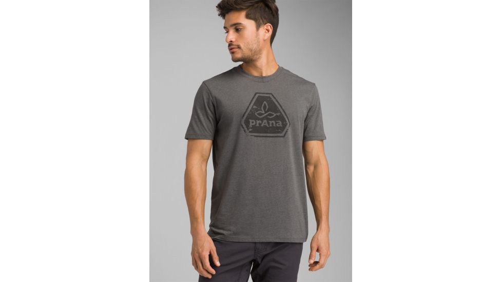 prAna Icon Short Sleeve T-Shirt, Charcoal Heather, XXLarge, M11191468 -011-XXL
