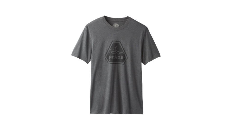 prAna Icon Short Sleeve T-Shirt, Charcoal Heather, XXLarge, M11191468 -011-XXL