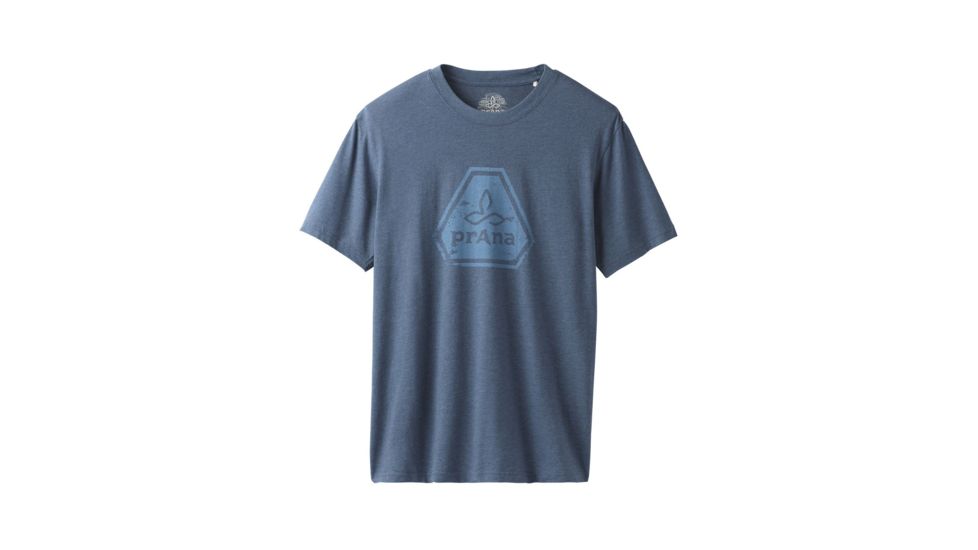 prAna Icon Short Sleeve T-Shirt, Denim Heather, XLarge, M11191468 -479-XL