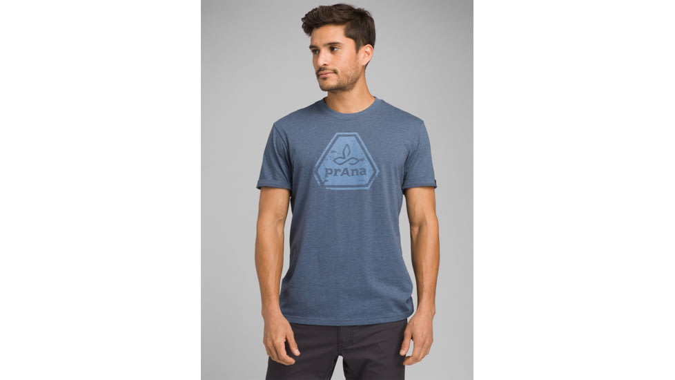 prAna Icon Short Sleeve T-Shirt, Denim Heather, XXLarge, M11191468 -479-XXL