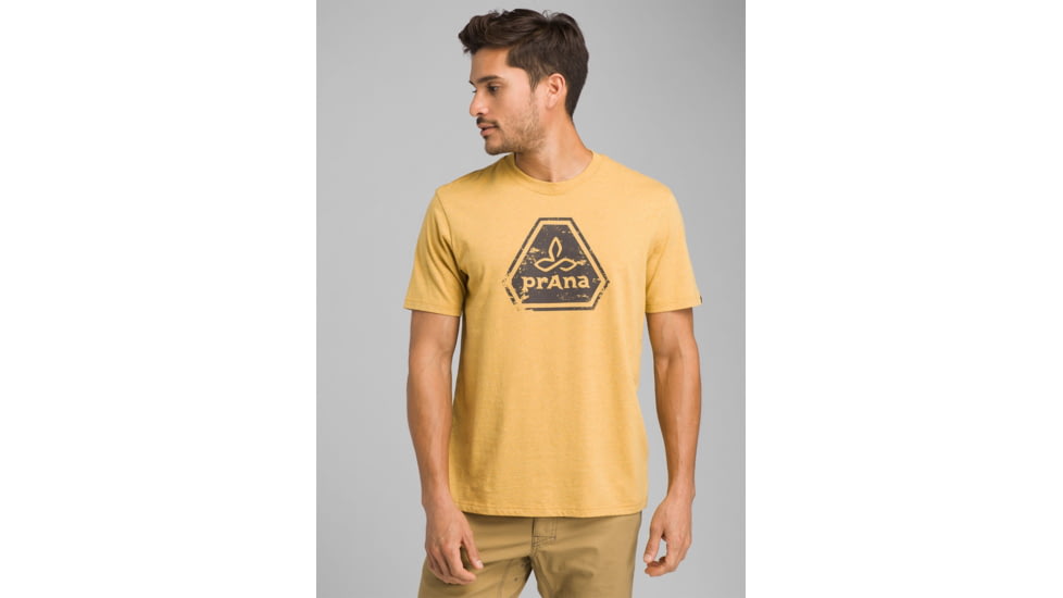 prAna Icon Short Sleeve T-Shirt, Marigold Heather, XXLarge, M11191468 -715-XXL