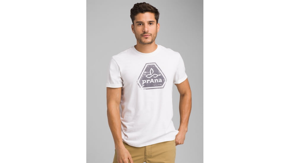 prAna Icon Short Sleeve T-Shirt, White, Large, M11191468 -100-L