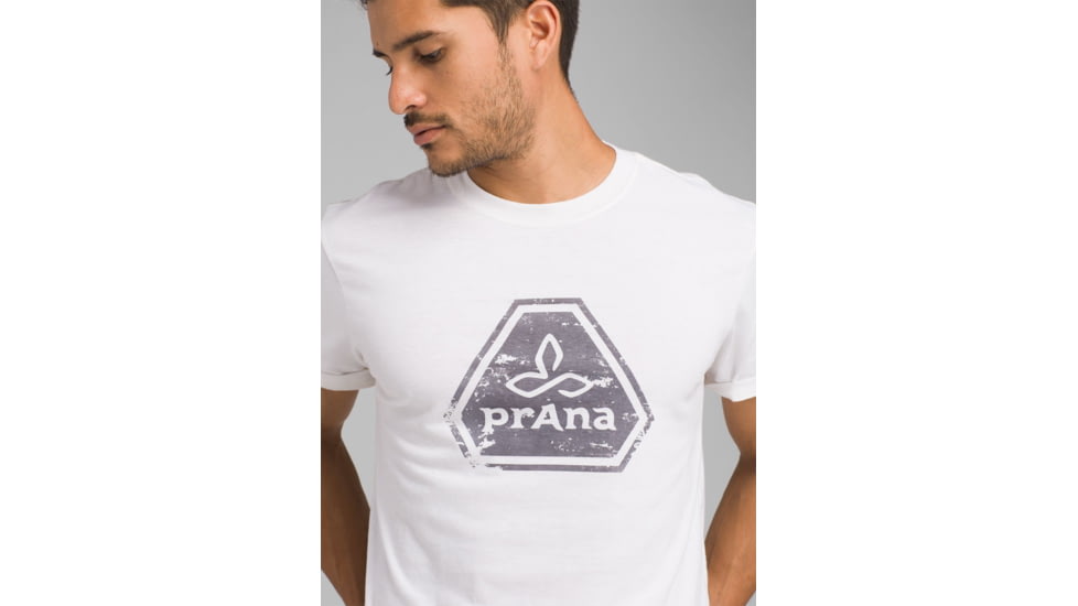 prAna Icon Short Sleeve T-Shirt, White, Large, M11191468 -100-L
