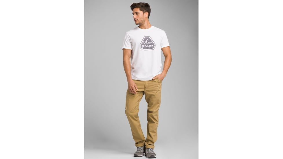 prAna Icon Short Sleeve T-Shirt, White, Large, M11191468 -100-L