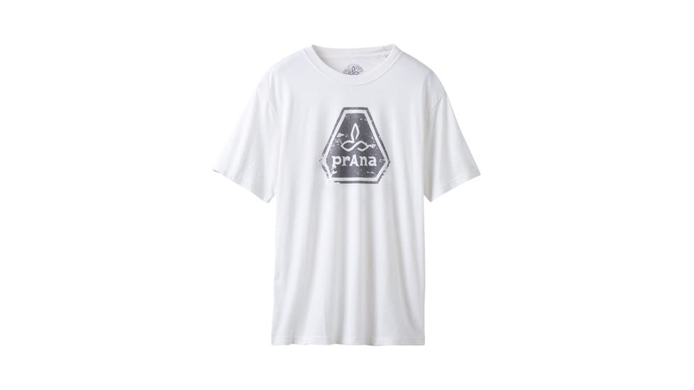 prAna Icon Short Sleeve T-Shirt, White, Large, M11191468 -100-L