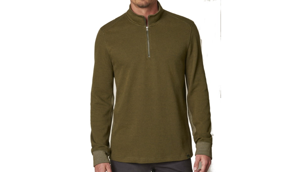 prAna Irwin 1/4 Zip Shirt - Men's -Dark Olive-Medium
