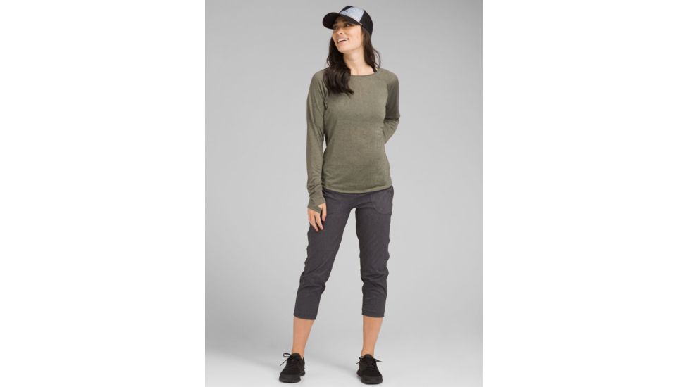 prAna Iselle Long Sleeve Tee - Womens, Rye Green, Large, W21190655-RYGR-L