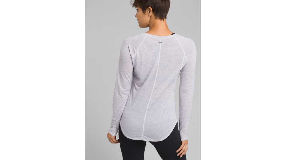 prAna Iselle Long Sleeve Tee - Womens, Silver Heather, Large, W21190655-SVHT-L