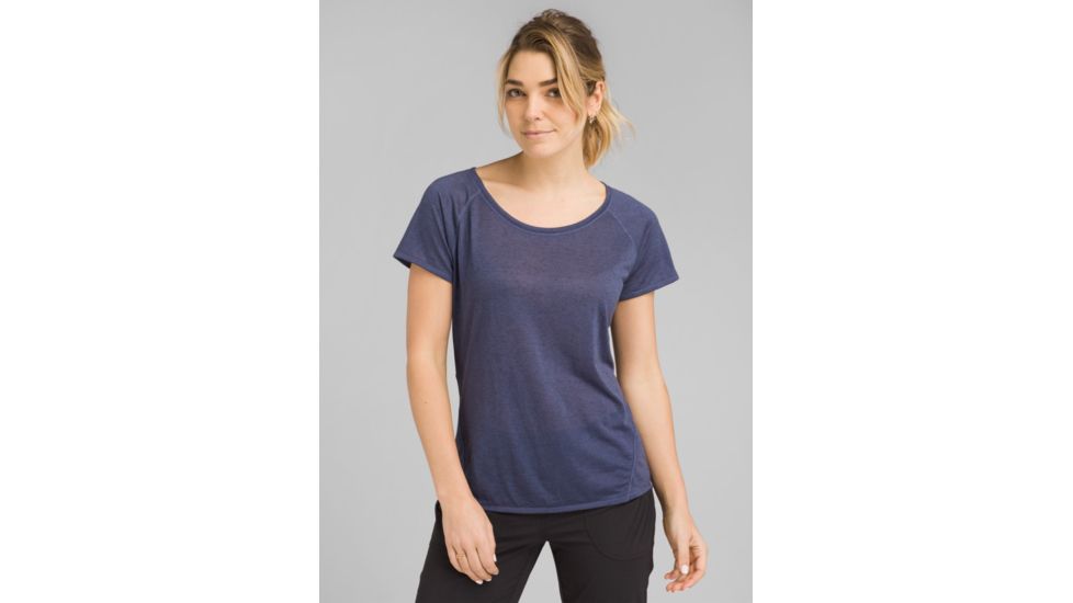 prAna Iselle Short Sleeve Tee - Womens, Midnight Dew, Large, W11190667-MNDW-L