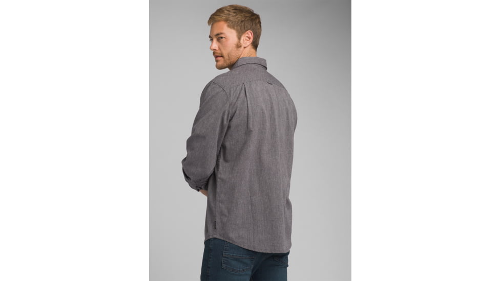 prAna Jaffra Long Sleeve Shirt, Granite, XXLarge, M21191481 -022-XXL