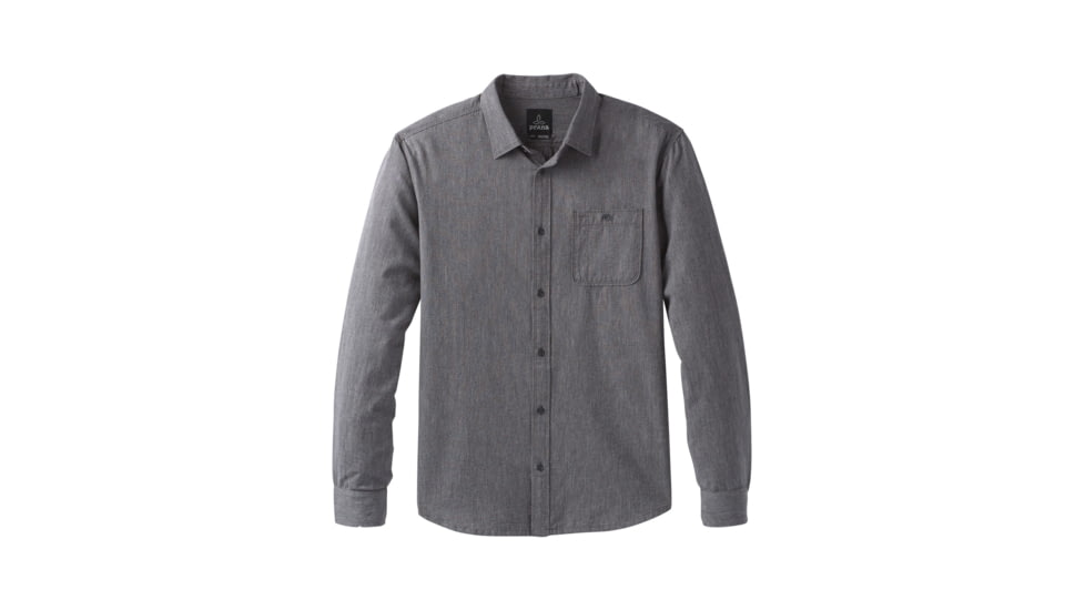 prAna Jaffra Long Sleeve Shirt, Granite, XXLarge, M21191481 -022-XXL