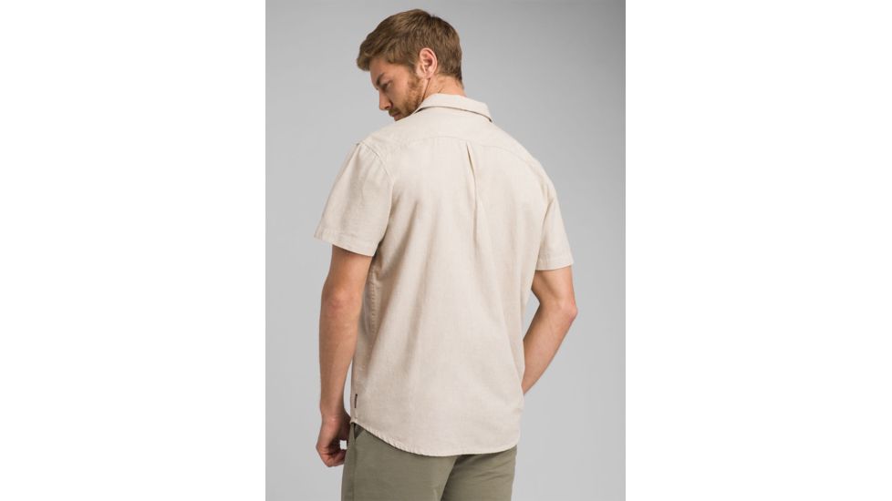 prAna Jaffra Short Sleeve Shirt - Mens, Dark Khaki, Medium, M11191528 -293-M