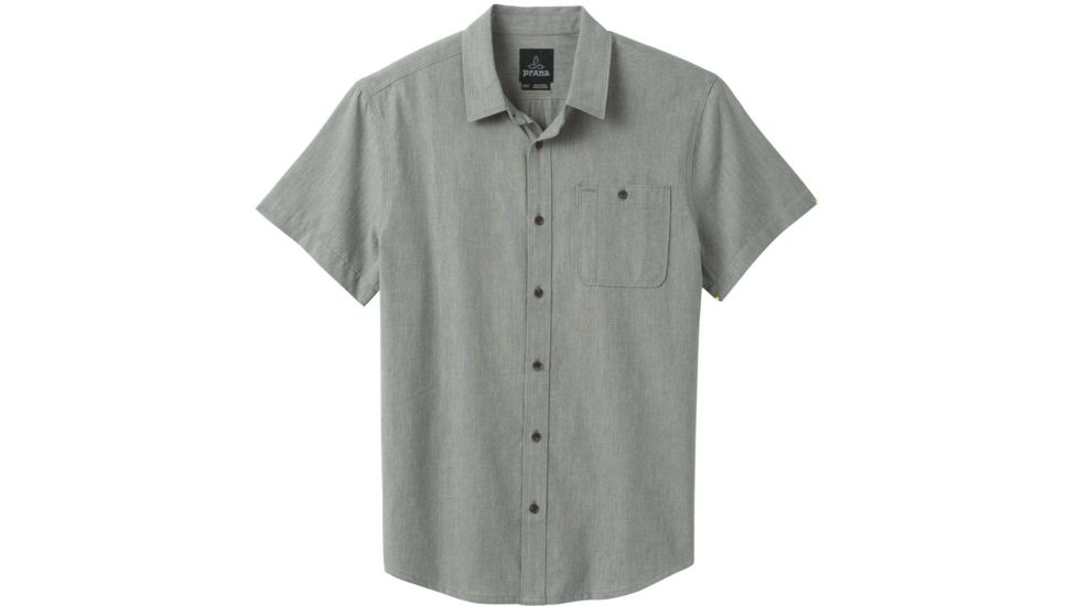 prAna Jaffra Short Sleeve Shirt - Mens, Gravel, Large, M11191528-GRA-L