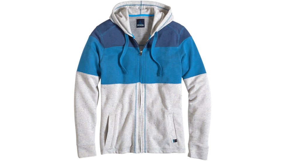 prAna Jax Full Zip Hoodie - Men's-Blue Ash-Medium