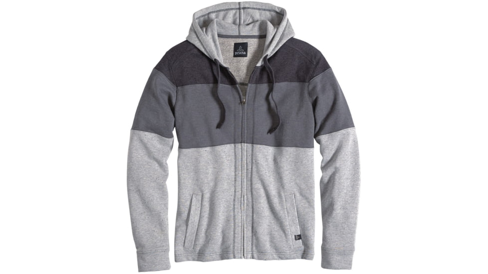 prAna Jax Full Zip Hoodie - Men's-Gravel-Small