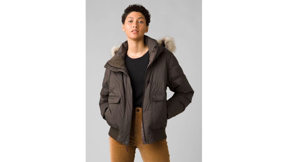 prAna Kromata Bomber Jacket - Women's, Small, Black Olive, 1961411-301-S
