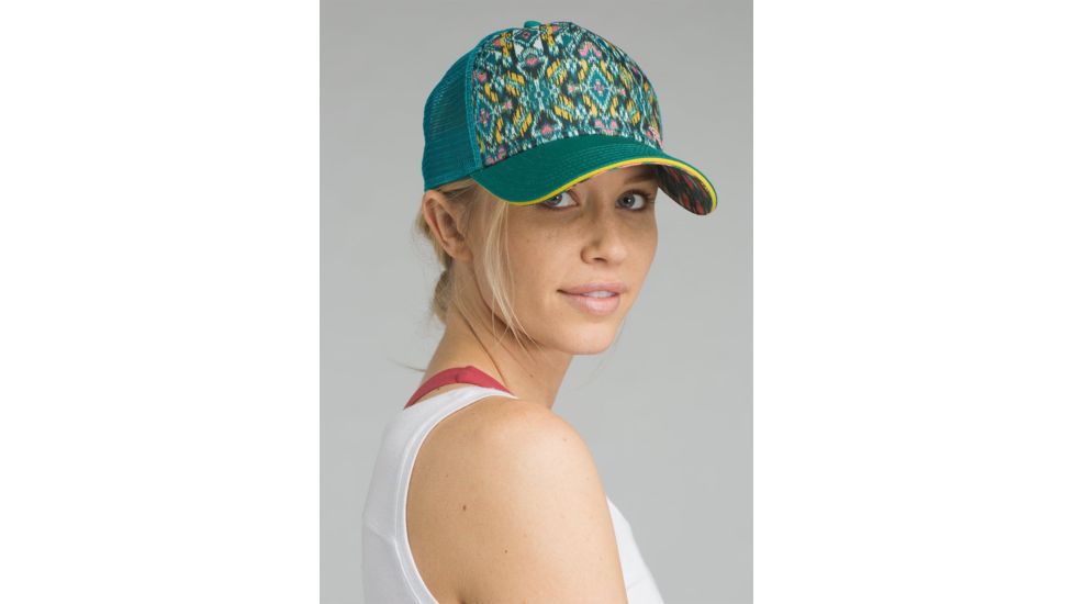 prAna La Viva Trucker Cap, Teal Flores, One Size, U5VIVA115-TEFL-O/S