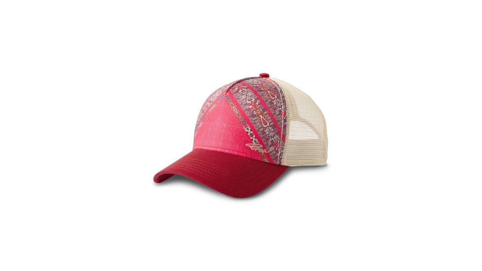 prAna La Viva Trucker Hat, Carmine Pink Marrakesh, One Size, U5VIVA115-CPMA-O/S