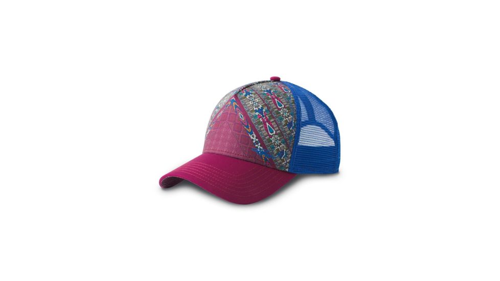 prAna La Viva Trucker Hat, Pomegranate Marrakesh, One Size, U5VIVA115-POMA-O/S