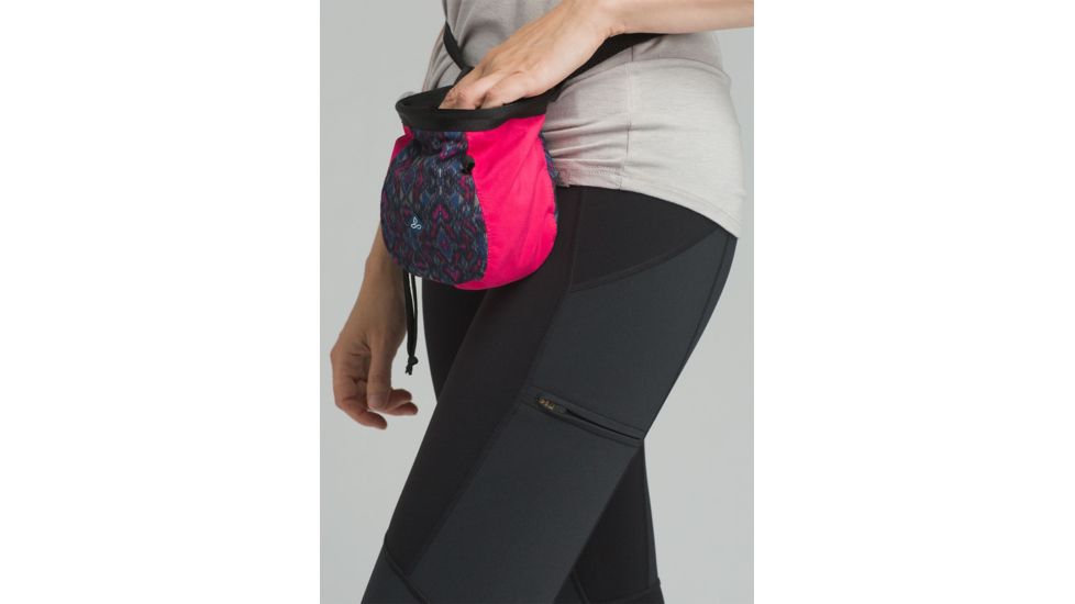 prAna Large Chalk Bag with Belt, Sapphire Flores, One Size, U6WMCB110-SHFL-O/S