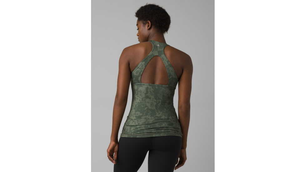 prAna Locano Bra Tank, Kale Wildflower, Medium, 1963271-300-M
