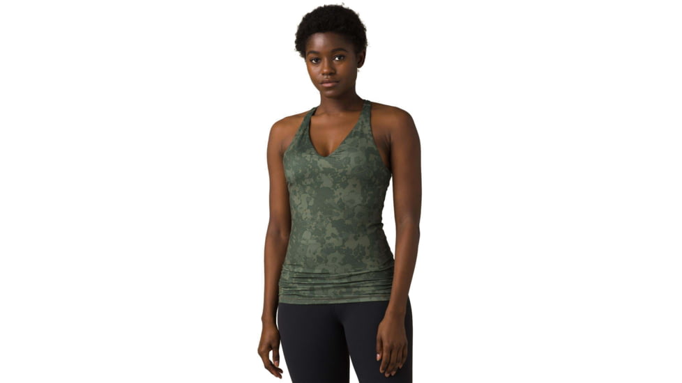 prAna Locano Bra Tank, Kale Wildflower, Medium, 1963271-300-M