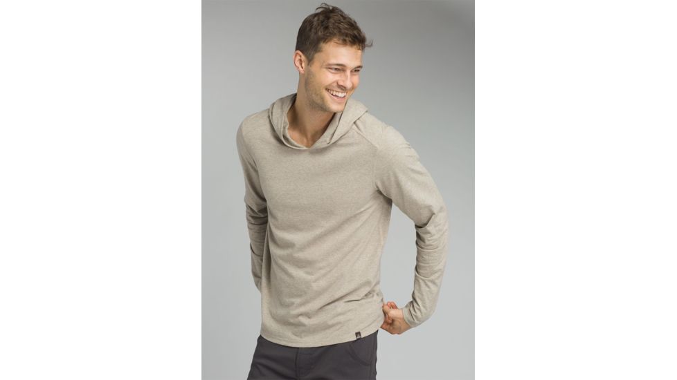 prAna Long Sleeve Hood - Mens, Dark Khaki Heather, Small, M21181338-DKHT-S