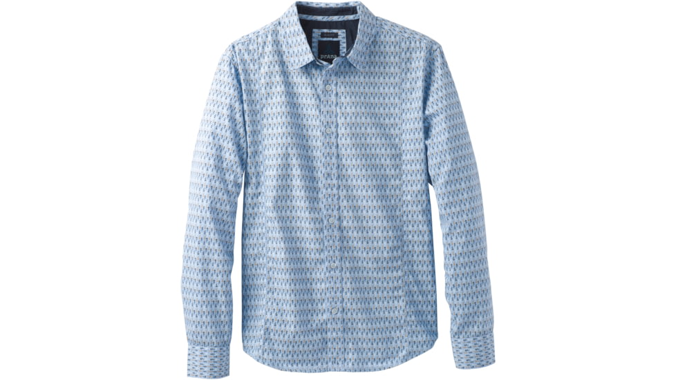 prAna Lukas Slim Long Sleeve Shirt - Men's-Aspen Blue-Large