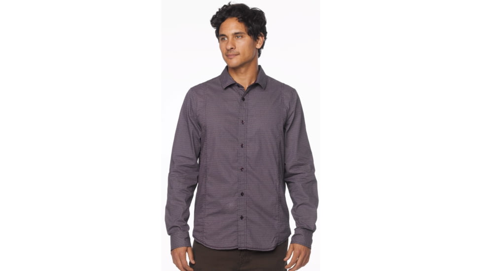 prAna Lukas Slim Long Sleeve Shirt - Men's-Black Plum-Medium