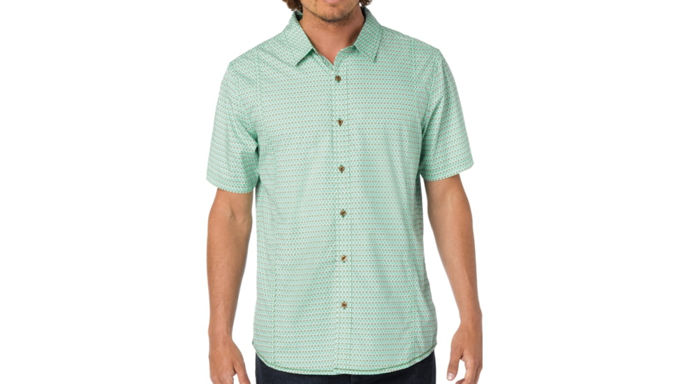 prAna Lukas Slim Short Sleeve Shirt - Men's-Cool Green-X-Large