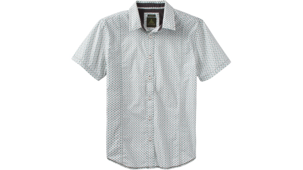 prAna Lukas Slim Short Sleeve Shirt - Men's-Emerald Waters-Large